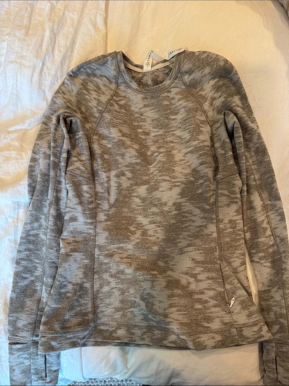lululemon athletica Gray Marled Long Sleeve Pullover